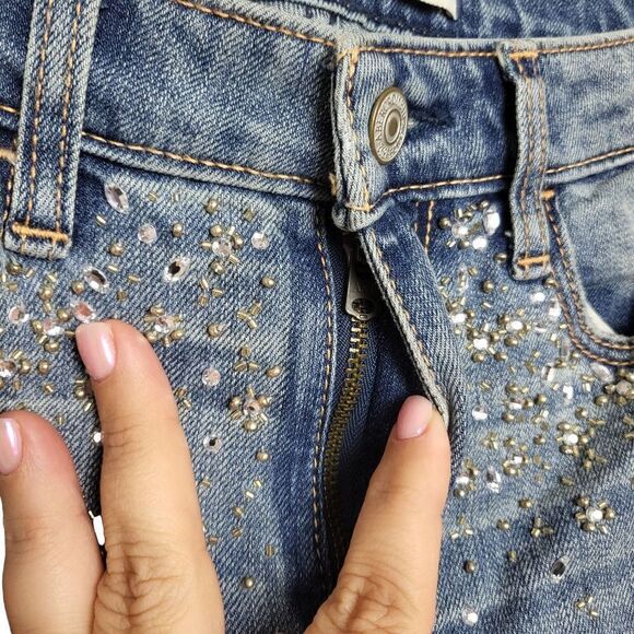 Abercrombie & Fitch The A&F High Rise Embellished Super Skinny Jean Sz 0 - Picture 6 of 12